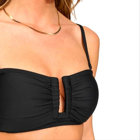 DKNY - U Wire Shirred Bandeau Swim Set - Picture 2 of 12